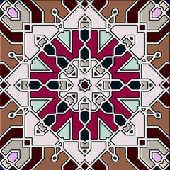 abstract art, mosaic pattern, symmetric and geometric shapes