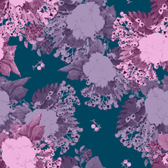 Abstract floral background with decorative flowers. Seamless pattern.