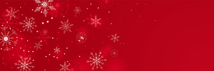 Winter Dark red Snowflake design template banner