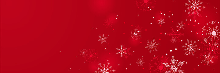 Fototapeta na wymiar Winter Dark red Snowflake design template banner