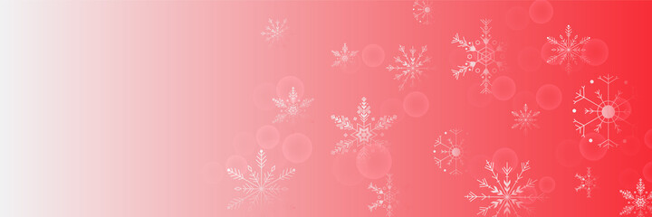 Fototapeta na wymiar Winter background red Snowflake design template banner