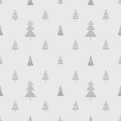 Seamless pattern with chrismas trees. Geometric background. Monochrome texture. Abstract geometric wallpaper. Doodle for design