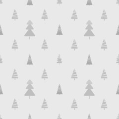 Obraz premium Seamless pattern with chrismas trees. Geometric background. Monochrome texture. Abstract geometric wallpaper. Doodle for design