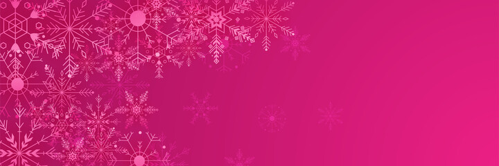 Winter Cool pink Snowflake design template banner