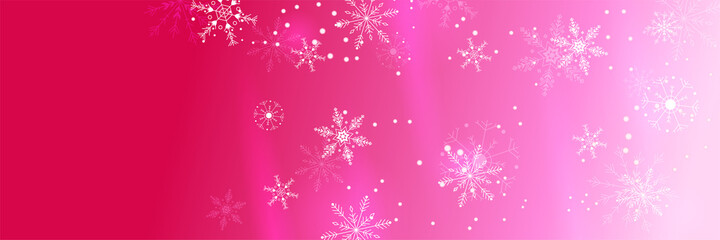 Winter Cool pink Snowflake design template banner