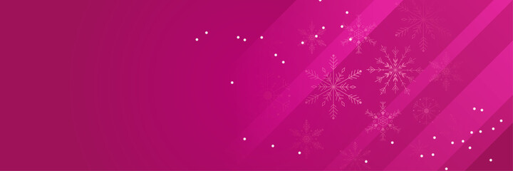 Fototapeta na wymiar Winter Dark pink Snowflake design template banner