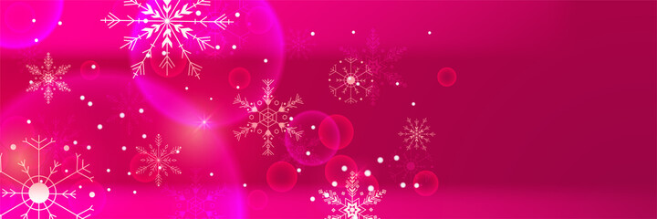 Winter Cool pink Snowflake design template banner