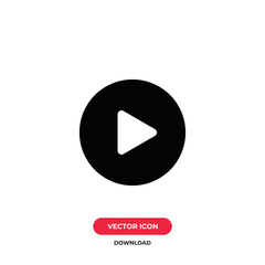 Play icon vector. Play button sign