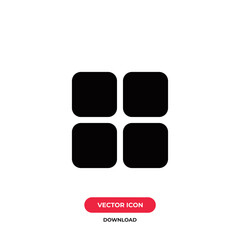 Squares icon vector. Squares button sign