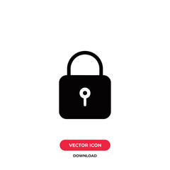 Padlock icon vector. Lock sign