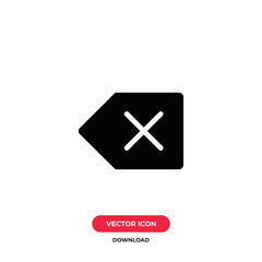 Backspace icon vector. Delete sign