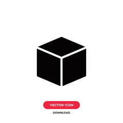 Cube icon vector. Square sign
