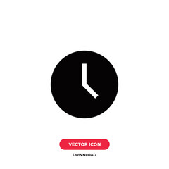 Clock icon vector. Time sign