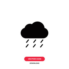 Rain icon vector. Weather sign