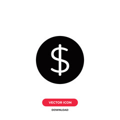 Dollar icon vector. Money sign