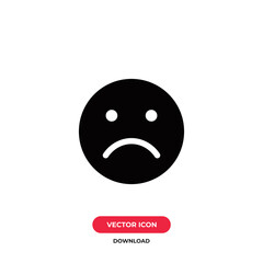 Sad icon vector. Smile sign