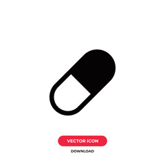 Capsule icon vector. Pill sign