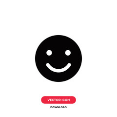 Happy icon vector. Smile sign