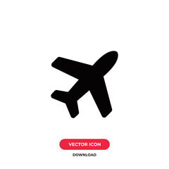 Airplane icon vector. Plane sign