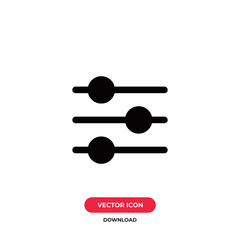 Equalizer icon vector. Equality sign