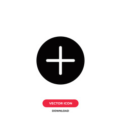 Plus icon vector. Add sign