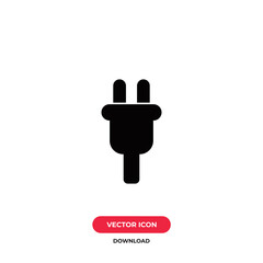 Plug icon vector. Energy sign
