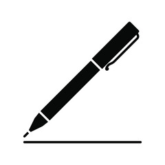 Pen icon, isolated. Flat design. Vector illustration