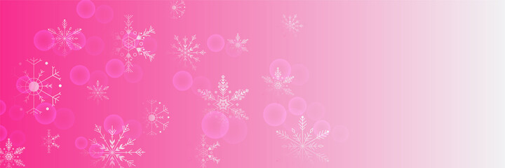 Winter background pink Snowflake design template banner