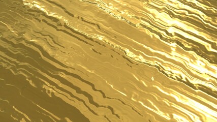 Golden smooth surface with convex irregularities. A yellow texture located in perspective. Golden background with highlights.
