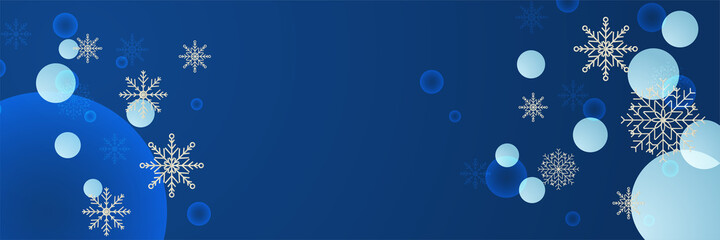 Winter Blue Snowflake design template banner