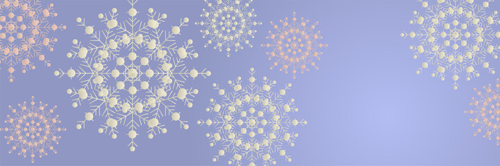 Winter Cool purple Snowflake design template banner