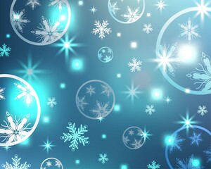 Blue silver snowball  Christmas bokeh light background
