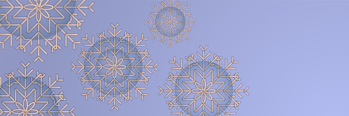 Winter Cool purple Snowflake design template banner