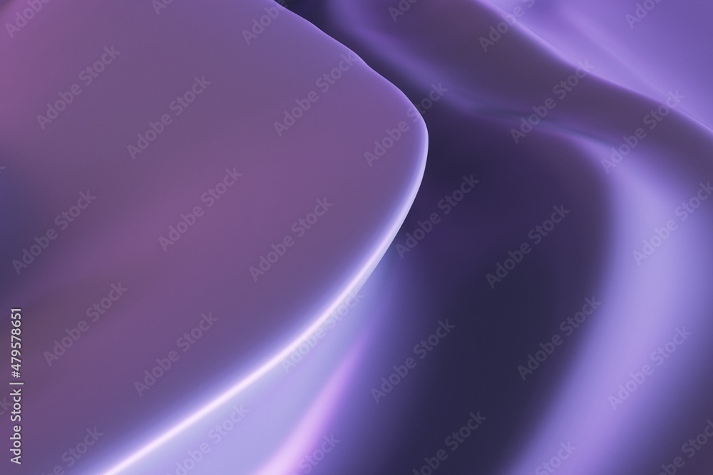 Poster Light purple cloth curve pattern background. Design and style concept. 3D Rendering.