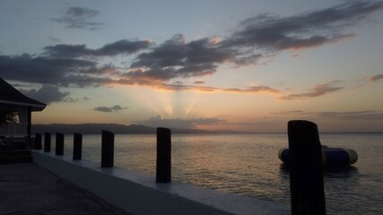 sunset on the pier Montego Bay