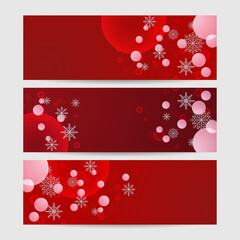 Winter red Snowflake design template banner