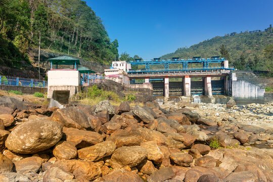 View of Joldhaka river project on river joldhaka, Jhalong , Dooars - North Bengal, India