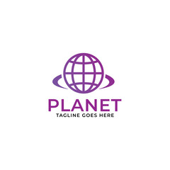 Planet logo design template concept.