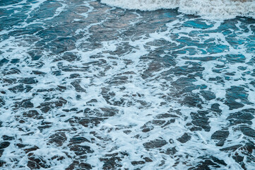 Sea, ocean waves on shore