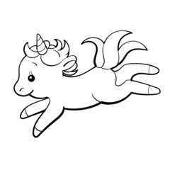 Cute Unicorn vector Sticker design. Pony Cartoon Character. Kawaii Unicorn emoji design.