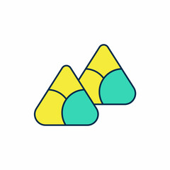 Filled outline Zongzi in bamboo steamer icon isolated on white background. Delicious rice dumplings. Vector