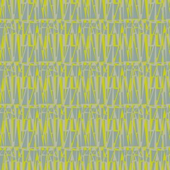 Fototapeta premium Seamless abstract geometric pattern. Chaotic triangles, polygons, lines. Gray, light gray, green, light green. Illustration. Digital design for textiles, wrapping paper, background, wallpaper, cover.