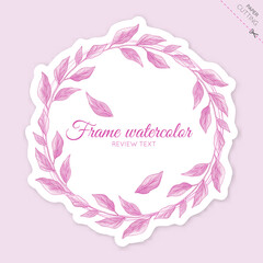 watercolor sticker leafs pink