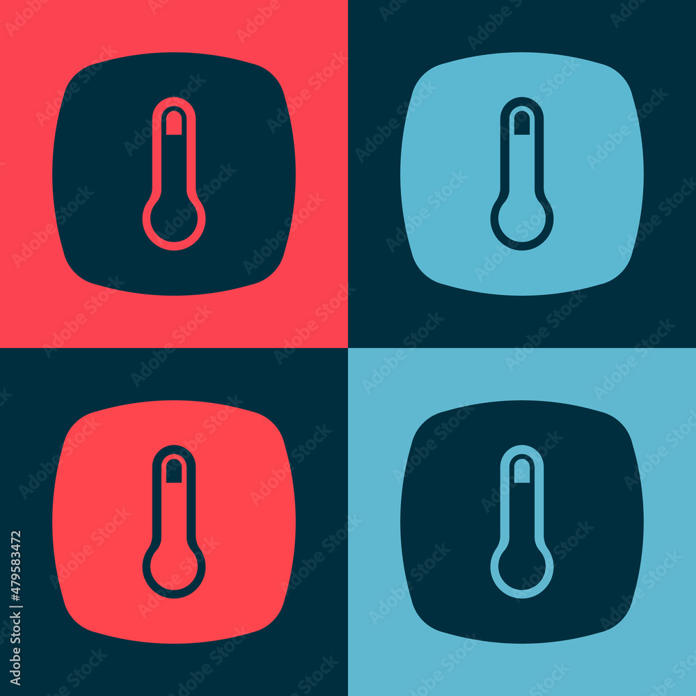 Poster pop art thermostat icon isolated on color background. temperature control. vector
