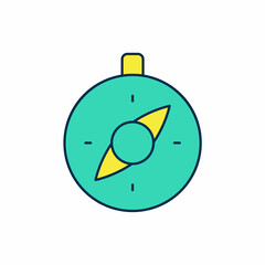 Filled outline Compass icon isolated on white background. Windrose navigation symbol. Wind rose sign. Vector