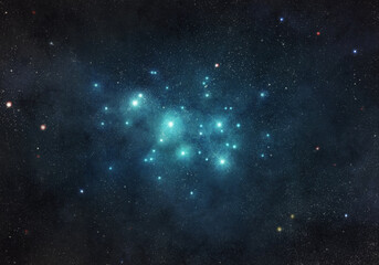 Fototapeta na wymiar Pleiades Star Cluster