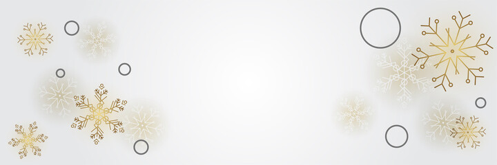 Snowy clear white Snowflake design template banner