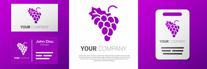 Logotype Grape fruit icon isolated on white background. Logo design template element. Vector