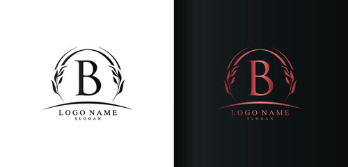 Abstract letter B logo design, luxury style letter logo, text B icon vector design