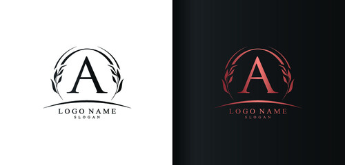 Abstract letter A logo design, luxury style letter logo, text A icon vector design